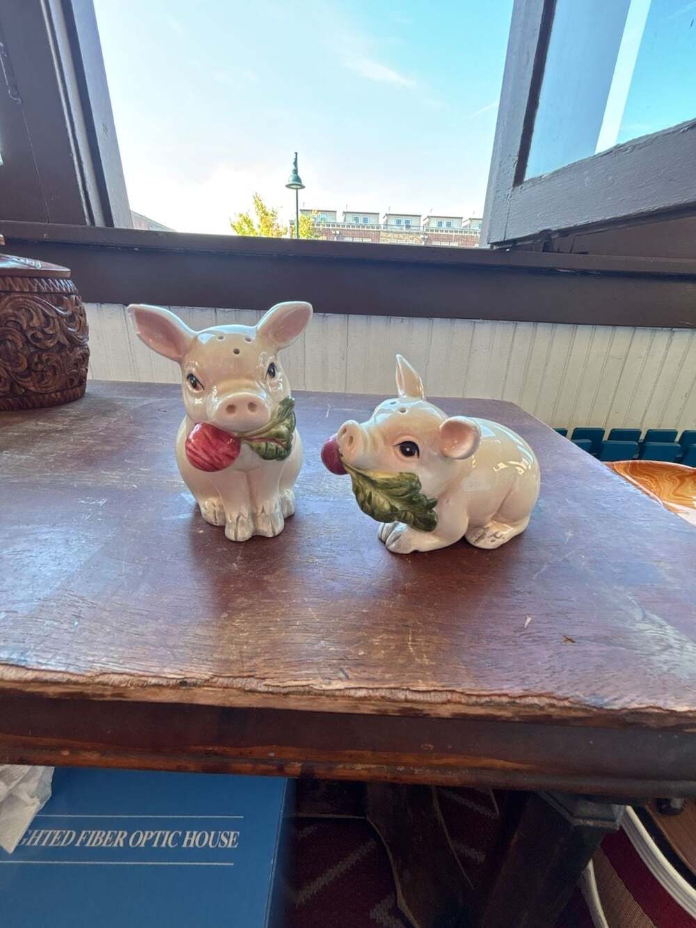 Fitz & Floyd French Market Pig Salt and Pepper Shakers Set